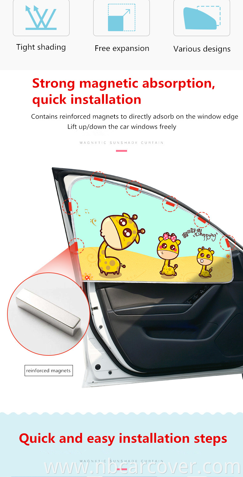 2pcs side door window sunshade front windshield roller blinds cute custom printed sun visor sunscreen for trucks